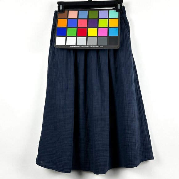 NWT Talbots Petite | Navy Blue Gauze Midi Skirt | Cotton Lined A-Line | Size P - Picture 10 of 10